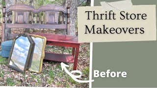 THRIFT STORE MAKEOVERS! (Updating old thrift store home good furniture with paint)
