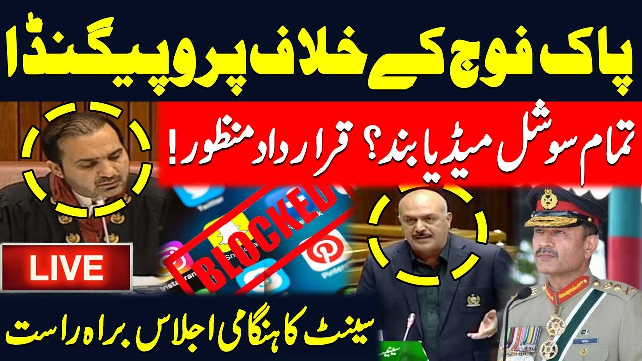 🔴LIVE: Social Media Ban in Pakistan | Resolution Passed in Senate ...
