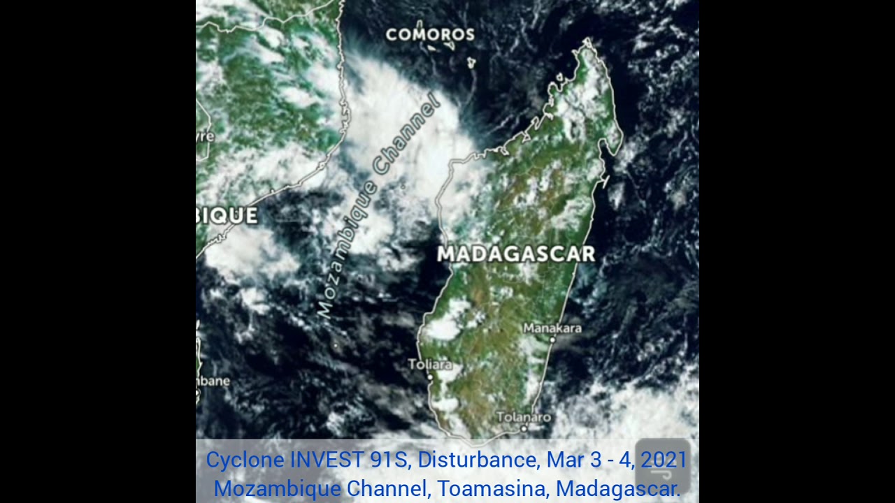Cyclone INVEST 91S | Mar 3 - 4, 2021| Mozambique Channel | Toamasina, Madagascar #Shorts.