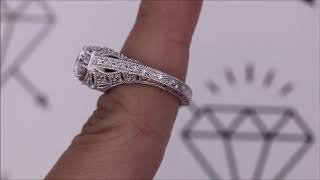 Vintage Style Beaded Design Engagement Ring - Georgia