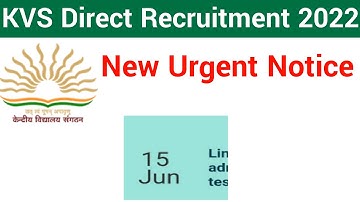 KVS NEW NOTICE 2023 II KVS DIRECT RECRUITMENT 2022 NEW NOTICE II URGENT NOTICE II #KVS #KVSRESULTS
