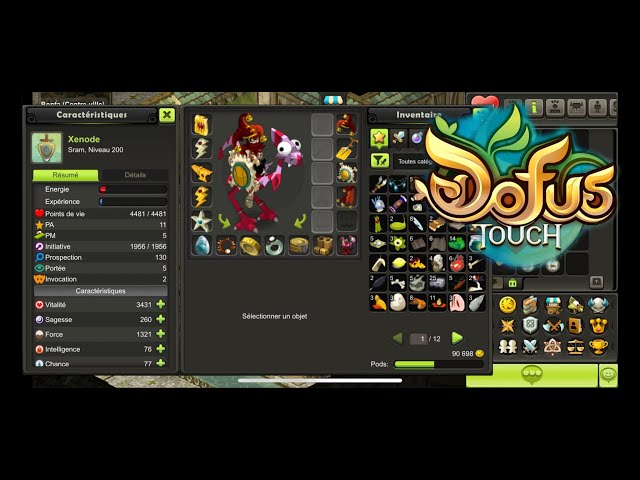Bonjour je vend un compte DOFUS touch lvl 200 sram avec