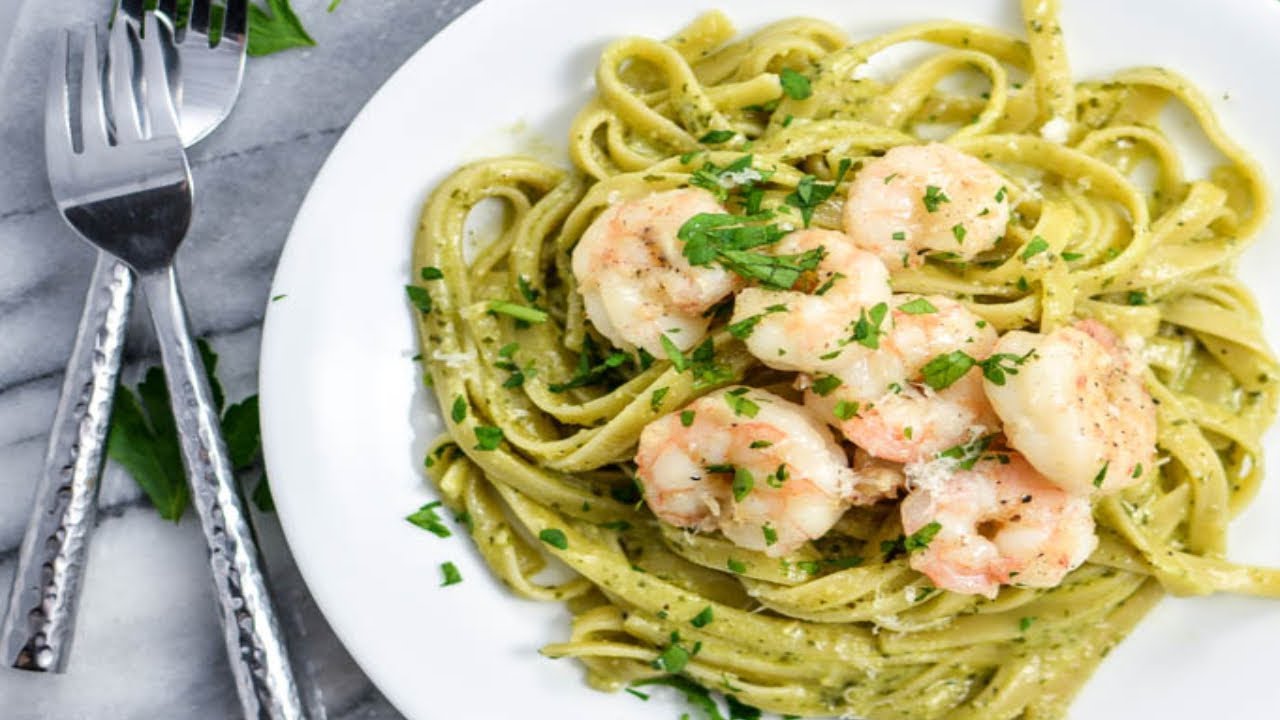 Shrimp Pesto with Shirataki Noodles YouTube
