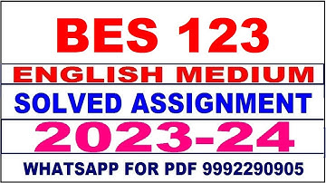 bes 123 solved assignment 2023-24 | bes 123 solved assignment in english 2024 | bes 123 2024