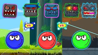 Red Ball 4 Green, Blue &amp; Red Ball Vs All Bosses Gameplay