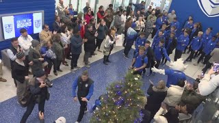 SLU soccer send off