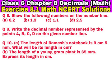 Class 6 Ex 8.1 Q 8 | Q 9 | Q 10 | Decimals | Exercise 8.1 | Chapter 8 | Math NCERT Solutions | CBSE