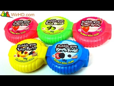 Bubble Gum Tape, Bubble Roll Gum, Berry, SourApple 