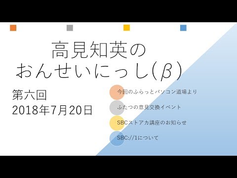 高見知英のおんせいにっし(β) 第六回放送