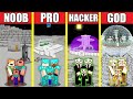 Minecraft Battle: MOON BASE HOUSE BUILD CHALLENGE - NOOB vs PRO vs HACKER vs GOD / Animation PLANET