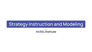 CITW Strategy 4: Strategy Instruction and Modeling