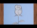 Rose flower drawing with letter S | Easy Rose drawing