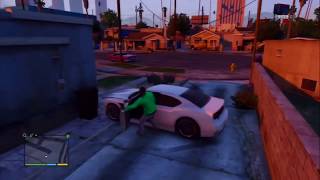 GTA V - Killing Ballas and Police in GROVE STREET