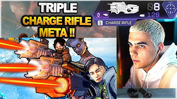 TSM ImperialHal team tries to use triple Charge Rifle  in ranked ( apex legends )
