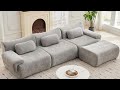 ☁️ No-Assembly Cloud Couch | 117” Modular Sectional with Ottoman (Grey)