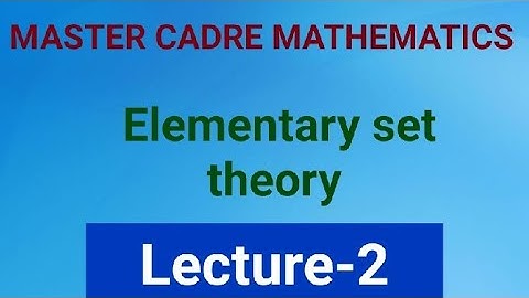 master cadre Punjab (mathematics) Elementary set theory part-2