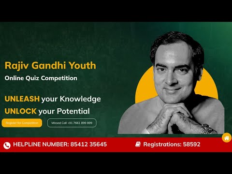Rajiv Gandhi Youth Online Quiz  Competition .. Please give a missed call on 7661899899.