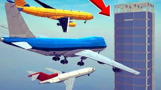 CRASH Tests! 20 AIRPLANES vs SKYSCRAPER in the Ultimate Test - Besiege