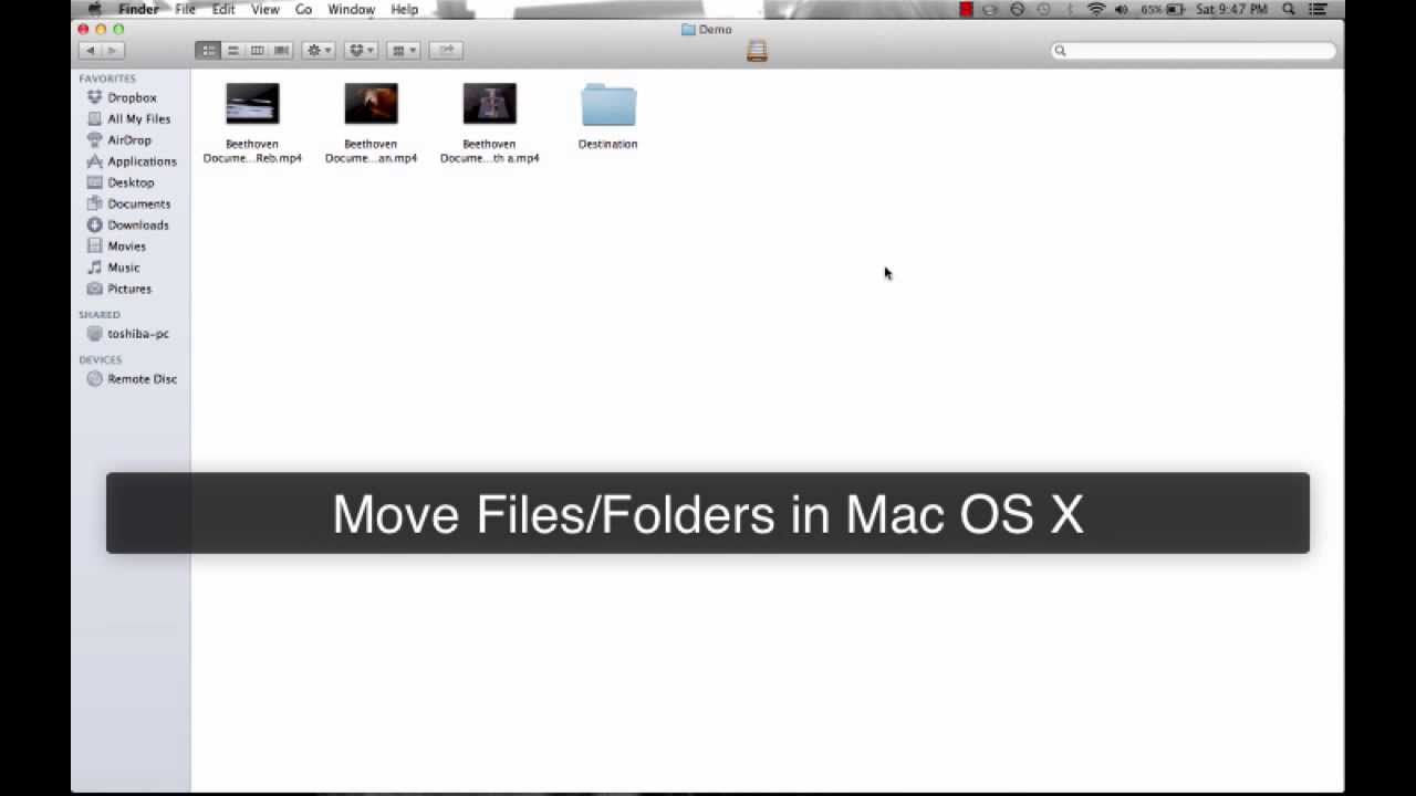 Cut Paste Or Move Files And Folder In Mac Os X Youtube