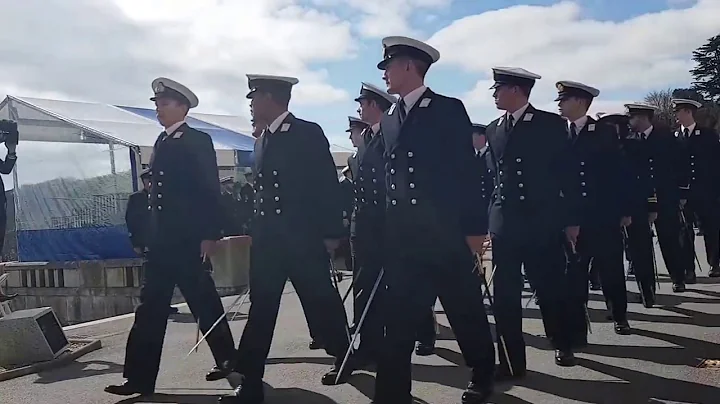 HRH Prince Andrew taking the salute at BRNC