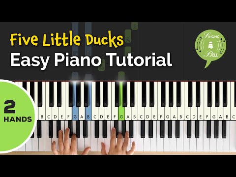 Five Little Ducks song on the Piano (2 Hands) | Easy Piano Tutorial for Beginners