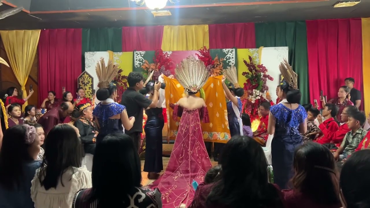 PENYAMBUTAN PENGANTIN WANITA ADAT DAYAK #pengantinadatdayak #pengantin #adatdayak 