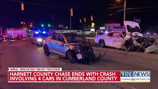 Chase ends in crash in Cumberland County