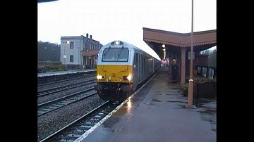 Chiltern Class 67, 67010 with VT Class 221s, 221112 & 221118 at Leamington Spa (24th December 2012)