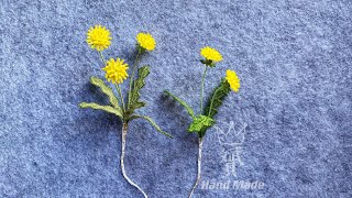 Dandelion #microcrochet  #knitstagram #crochet #embroidery #handmade#Crochetflower #miniature #DMC