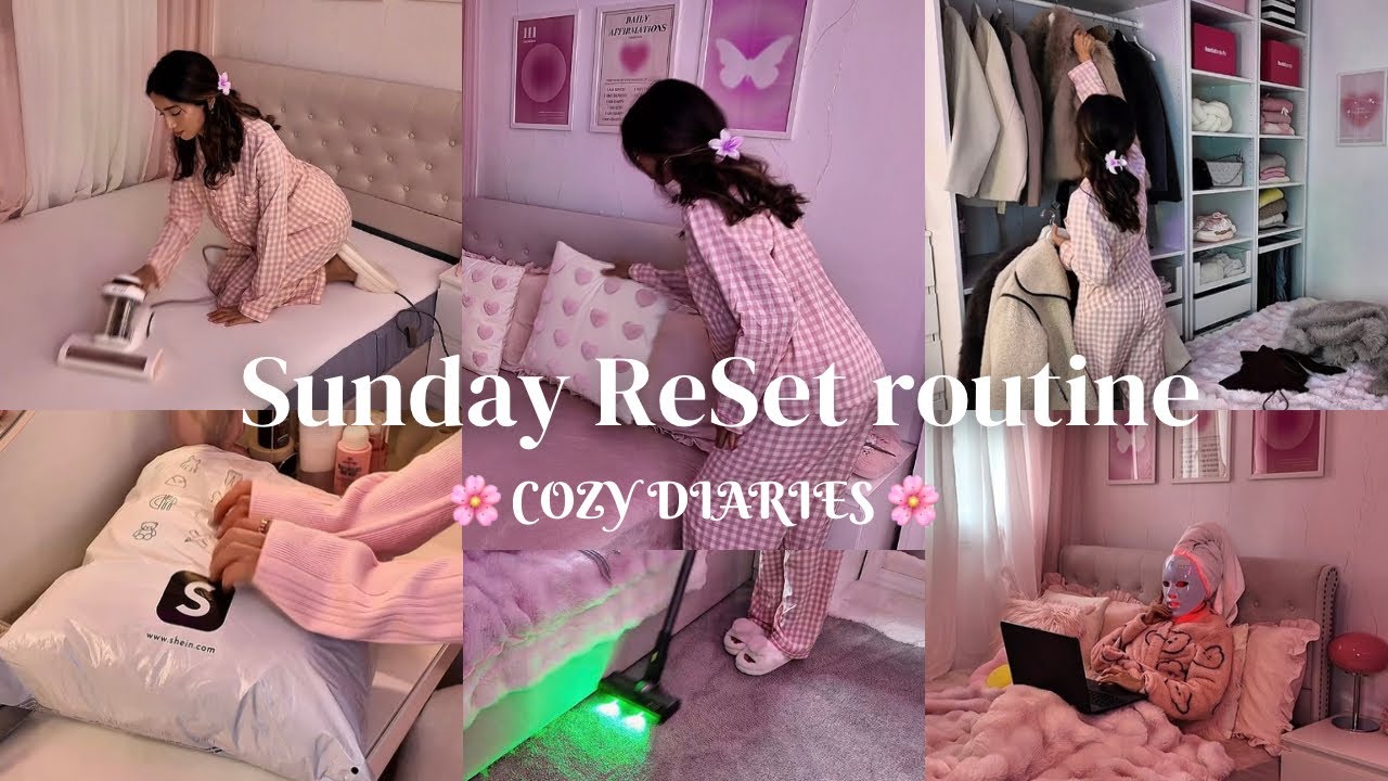 MY SUNDAY RESET ROUTINE 🌸🫧🧺 | Cozy Diaries | Deep Cleaning, Self-Care, Shein & Huda Beauty Haul 📦✨