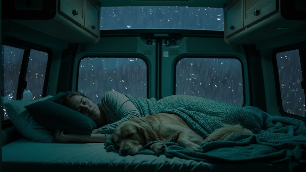 Thunderstorm at Lakeside Parking – Safe Car Interior