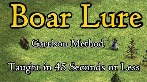 How to lure a boar in AoE2 shown in 45 seconds or less (garrison method)
