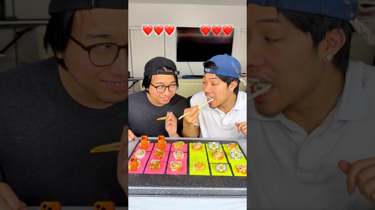 I used my 10,000iq MANIPULATION STRATEGY to win!! #funny #funnyfamilygames #boomchallenge #sushi