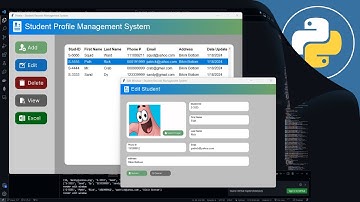 Crud Student Record Management System Modern UI w/ upload Image & export Excel using Tkinter Python