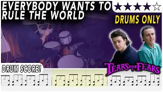 Everybody Wants To Rule The World (DRUMS ONLY) - Tears For Fears | DRUM SCORE | #694 DRUMSCRIBE