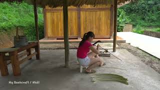 How to knit with bamboo, Cast net to catch fish, OFF GRID FARM | Nhất Daily Life