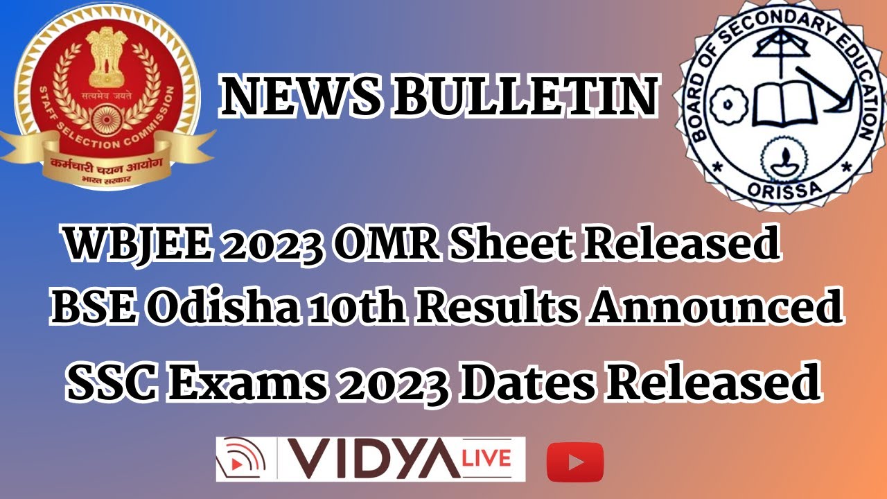 WBJEE 2023 OMR Sheet Released BSE Odisha 10th Results Announced SSC