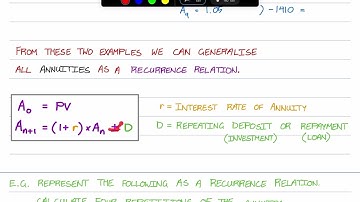 Annuities as a Recurrence Relation 1