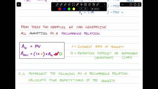 Annuities as a Recurrence Relation 1
