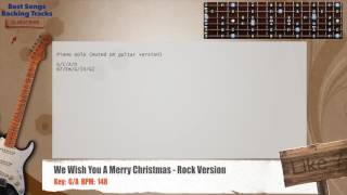 🎸 We Wish You A Merry Christmas - Rock Version Guitar Backing Track with chords and lyrics