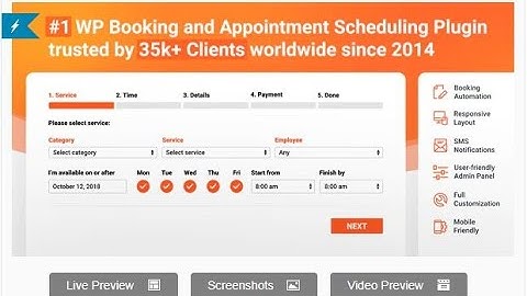 Bookly PRO – Appointment Booking and Scheduling Software System