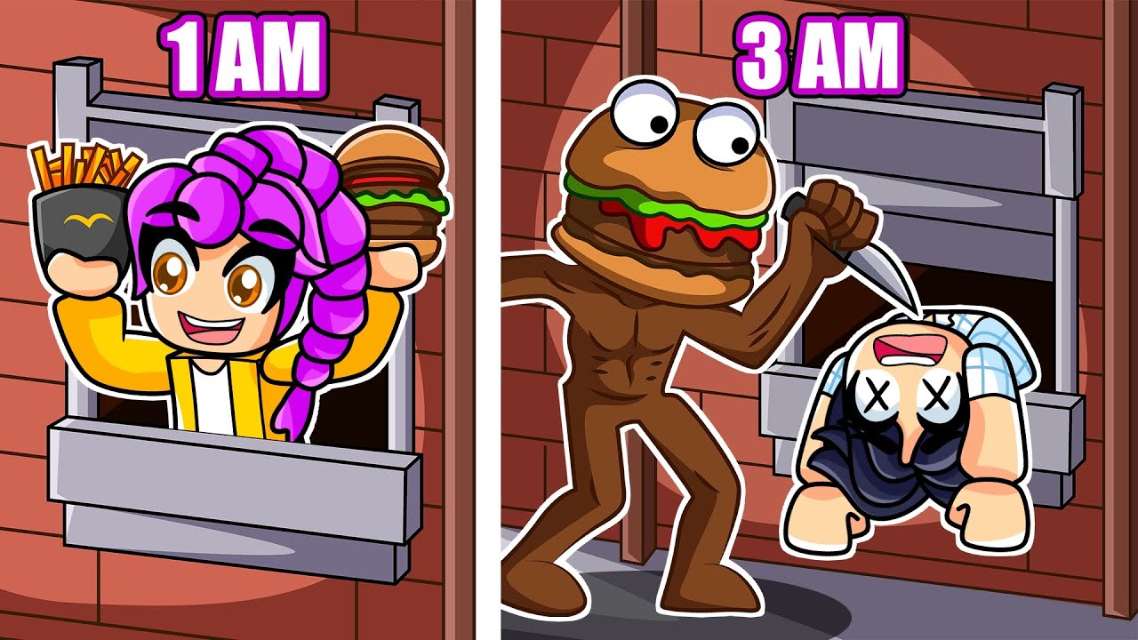 ¡RUMI y JINU TRABAJAN EN EL TURNO DE NOCHE A LAS 3:00AM en ROBLOX! 🍔☠️ Kpop Demon Hunters