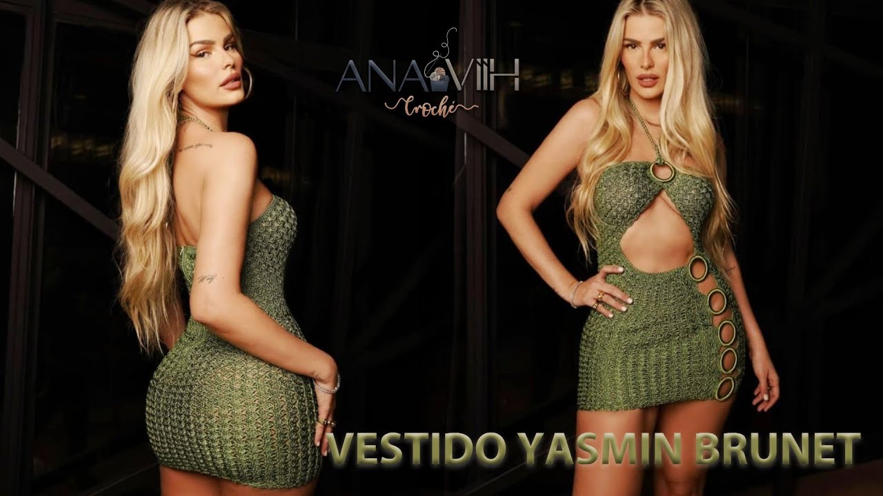 vestido de crochê Yasmin Brunet