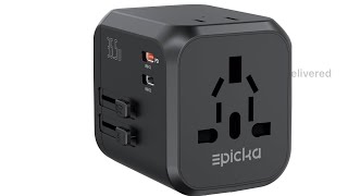 EPICKA Universal Travel Adapter, International Plug Adapter with Dual AC Outlet