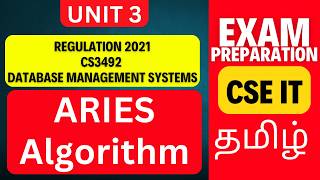 ARIES Algorithm | DBMS | Unit 3 CS3492 Database Management Systems Anna University R2021 | Redo Undo
