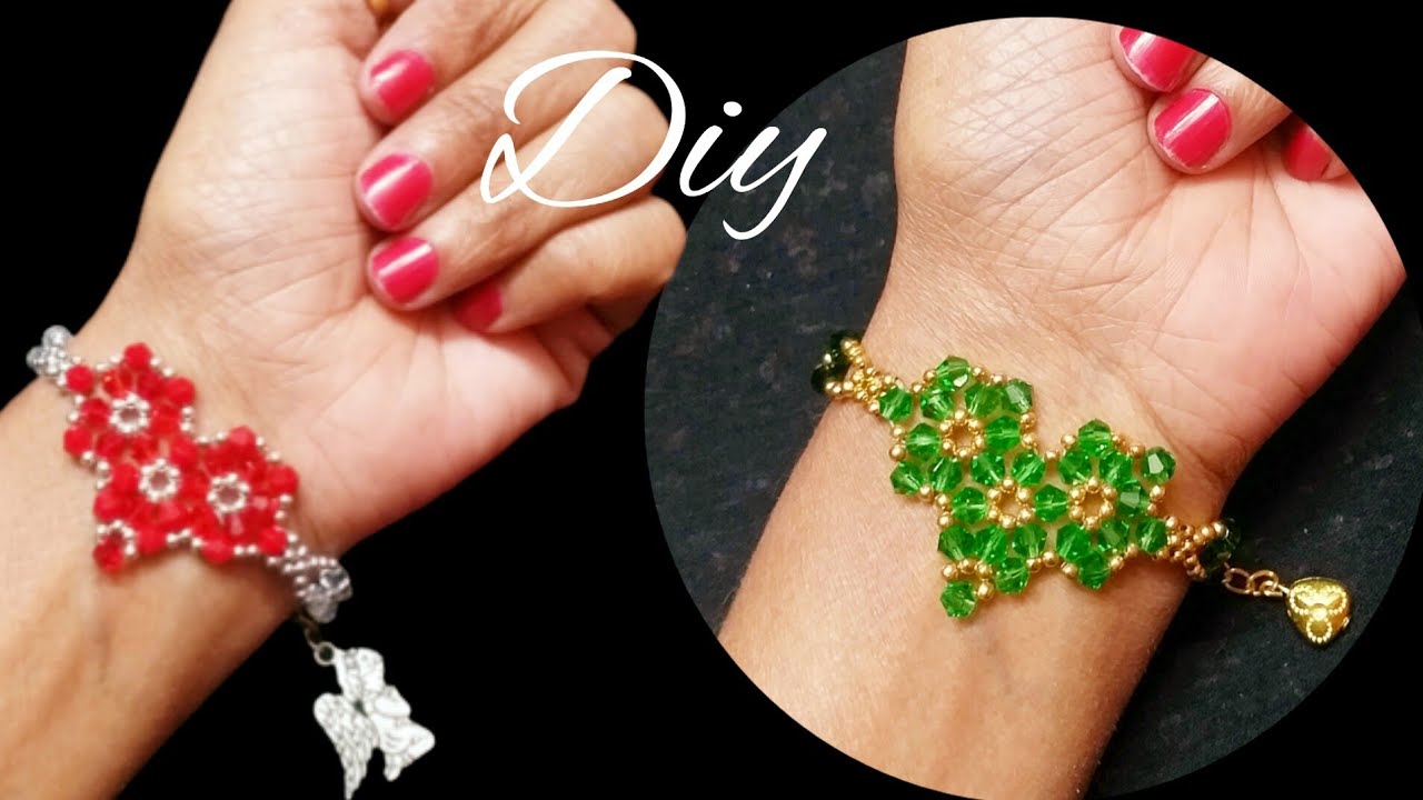 Beaded Heart Bracelet//How to make beaded bracelet//DIY jwellery 