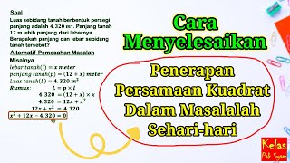 penerapan persamaan kuadrat dalam masalah nyata #akarakarpersamaankuadrat