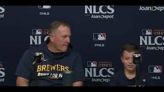 Pat Murphy’s 10 year old son Austin was asked a question in today’s presser about why the Brewers Update
