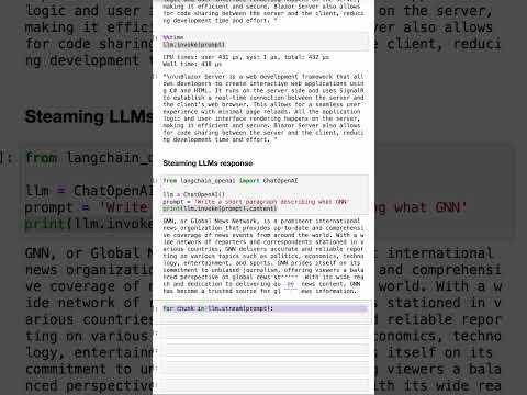 LLMs Response Streaming #machinelearning #python #ai #openai #artificialintelligence #langchain