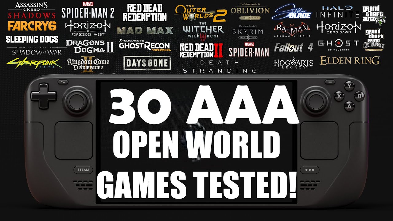 30 Open-World Games on Steam Deck — Full Performance Test